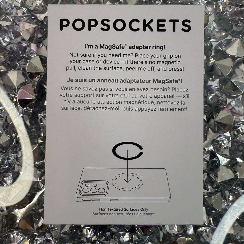 PopSockets MagSafe Adapter Ring - White Text on White Card